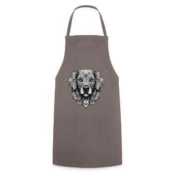 Portrait de chien Golden Retriever - Tablier de cuisine - gris - Devant - AI Model Male 185 dark (185cm)