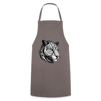 Cheetah Animal Head - Cooking Apron - grey - Front - AI Model Male 185 dark (185cm)