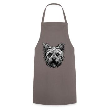 Yorkshire Terrier Hund Porträt - Kochschürze - Grau - Vorne - AI Model Male 185 dark (185cm)