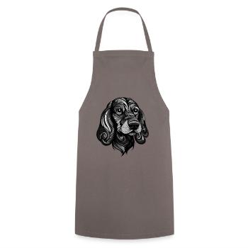 Teckel Chien Portrait Teckel - Tablier de cuisine - gris - Devant - AI Model Male 185 dark (185cm)