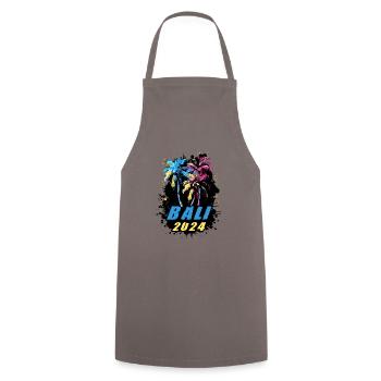 Bali 2024 Holiday Palm Trees Colorful - Cooking Apron - grey - Front - AI Model Male 185 dark (185cm)