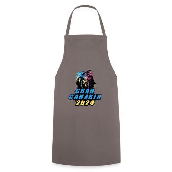 Gran Canaria 2024 Holiday Palm Trees Colorful - Cooking Apron - grey - Front - AI Model Male 185 dark (185cm)