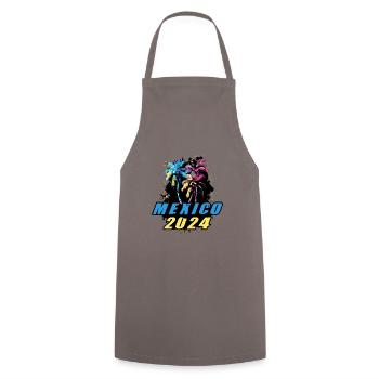 Mexiko 2024 Urlaub Palmen Bunt - Kochschürze - Grau - Vorne - AI Model Male 185 dark (185cm)