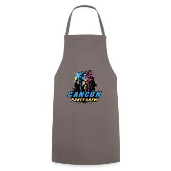 Cancun Party Crew Urlaub Spruch - Kochschürze - Grau - Vorne - AI Model Male 185 dark (185cm)