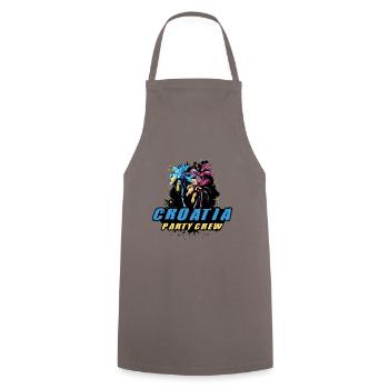 Croatia Party Crew Holiday Saying - Cooking Apron - grey - Front - AI Model Male 185 dark (185cm)