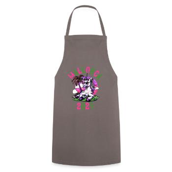 Majorque 2024 Licorne Party Vacances - Tablier de cuisine - gris - Devant - AI Model Male 185 dark (185cm)