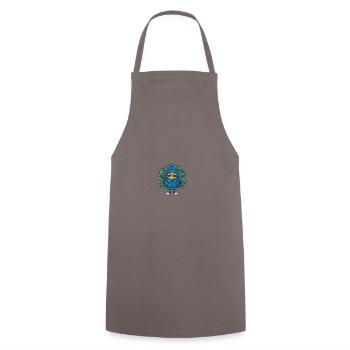Bande dessinée d’hiver Peacock Bird - Tablier de cuisine - gris - Devant - AI Model Male 185 dark (185cm)