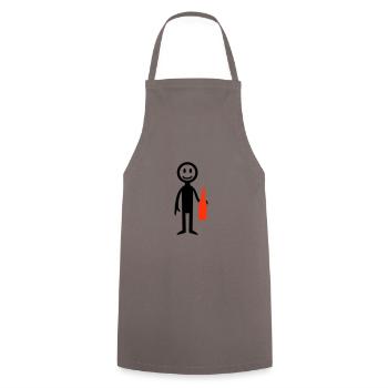 Bier Trinken Strichmännchen - Kochschürze - Grau - Vorne - AI Model Male 185 dark (185cm)