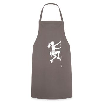 Sportswoman goes Vertical - Cooking Apron - grey - Front - AI Model Male 185 dark (185cm)