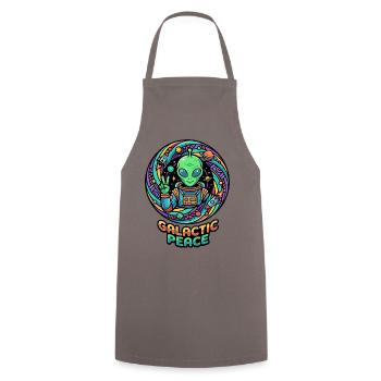 Galaktischer Friedensgruß Alien Peace Zeichen - Kochschürze - Grau - Vorne - AI Model Male 185 dark (185cm)