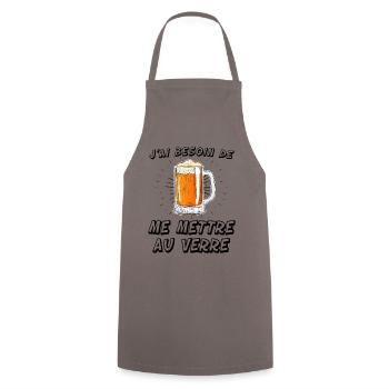 Besoin de me mettre aux verres Humour Apéritif - Tablier de cuisine - gris - Devant - AI Model Male 185 dark (185cm)