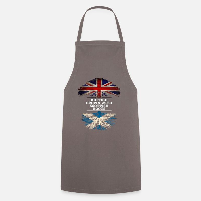 British Grown With Scottish Roots - Cooking Apron - grey