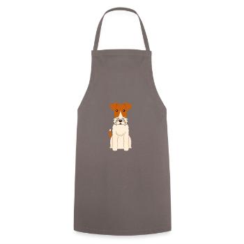 Fil Fox Terrier - Tablier de cuisine - gris - Devant - AI Model Male 185 dark (185cm)