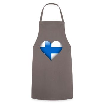 Heart Finland - Cooking Apron - grey - Front - AI Model Male 185 dark (185cm)