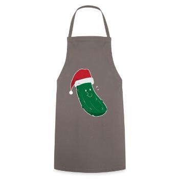 cornichon drôle cornichon noël dessin animé - Tablier de cuisine - gris - Devant - AI Model Male 185 dark (185cm)