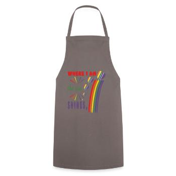 Sun, summer, pride wherever I am. - Cooking Apron - grey - Front - AI Model Male 185 dark (185cm)