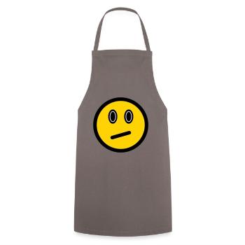 Neutrales Emoticon - Bildsymbol - Strichgesicht - Kochschürze - Grau - Vorne - AI Model Male 185 dark (185cm)