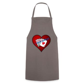 I love poker - Cooking Apron - grey - Front - AI Model Male 185 dark (185cm)