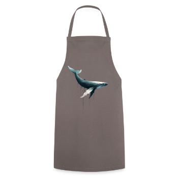 Buckelwal - Kochschürze - Grau - Vorne - AI Model Male 185 dark (185cm)
