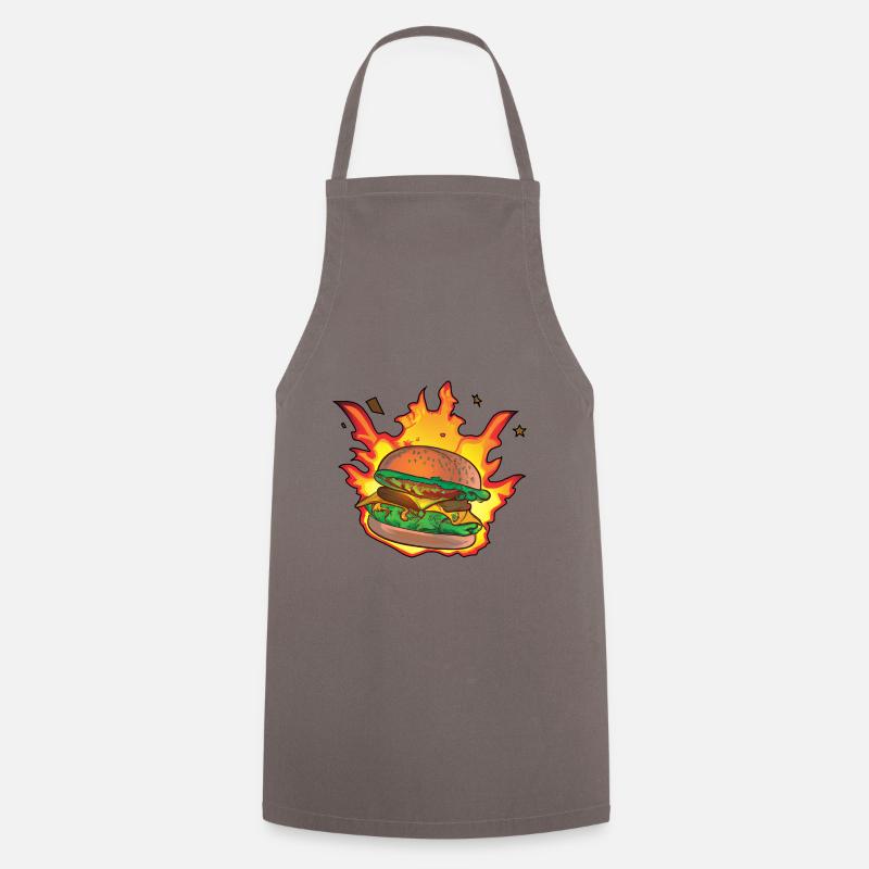 Burning Burger / Cheeseburger - Tablier de cuisine - gris