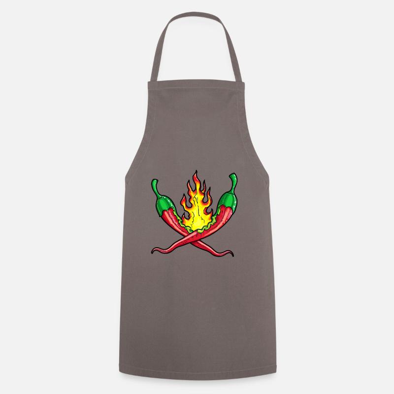 piments piments brûlants - Tablier de cuisine - gris