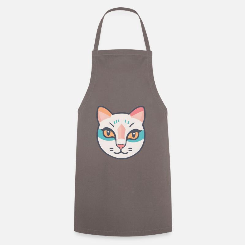 Portrait de chat coloré - Tablier de cuisine - gris