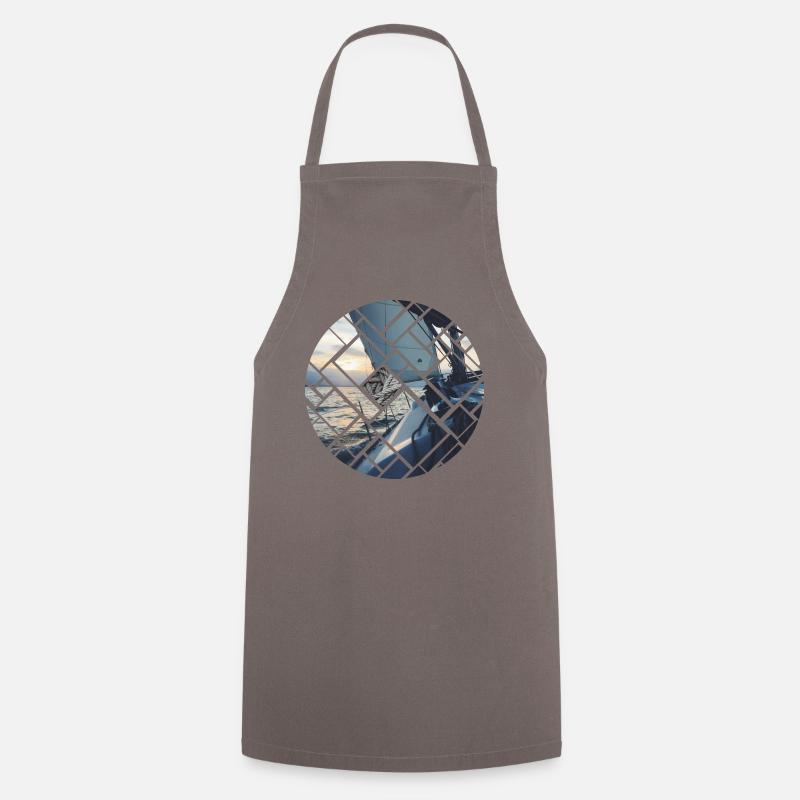 Ocean Sailing Graphic Design - Cooking Apron - grey