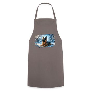 Berger allemand dans un paysage hivernal magique - Tablier de cuisine - gris - Devant - AI Model Male 185 dark (185cm)