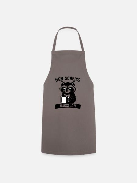 Raton laveur effronté - je m’en fous - café - Tablier de cuisine - gris