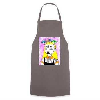 Fille Champignon Magique Trippy - Tablier de cuisine - gris - Devant - AI Model Male 185 dark (185cm)