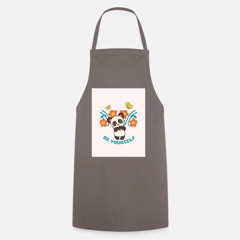Be yourself (Cute Panda Design) Gift - Cooking Apron - grey