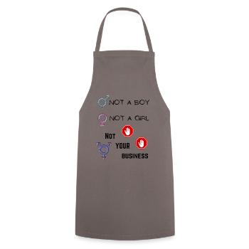 Tee-shirt non binaire - Tablier de cuisine - gris - Devant - AI Model Male 185 dark (185cm)