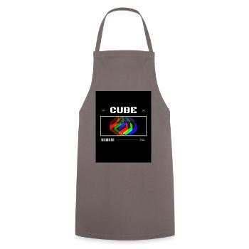 Cube - Kochschürze - Grau - Vorne - AI Model Male 185 dark (185cm)