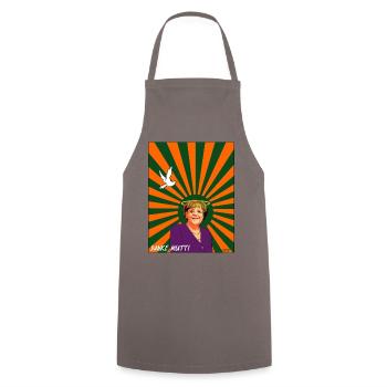 Danke Mutti orange grün - Kochschürze - Grau - Vorne - AI Model Male 185 dark (185cm)