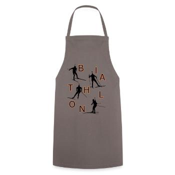 Biathlon-Fanbekleidung – Fette Wintersport-Grafik - Kochschürze - Grau - Vorne - AI Model Male 185 dark (185cm)