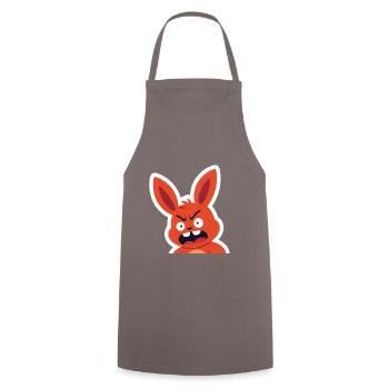 Angry Red Bunny Cartoon - Cooking Apron - grey - Front - AI Model Male 185 dark (185cm)
