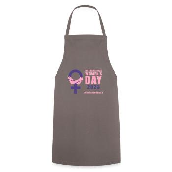 International Women's Day 8 March #EmbraceEquity - Cooking Apron - grey - Front - AI Model Male 185 dark (185cm)