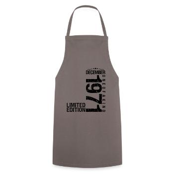 Birthday December 1971 December born in December - Cooking Apron - grey - Front - AI Model Male 185 dark (185cm)
