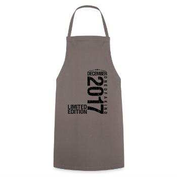 Birthday December 2017 December born in December - Cooking Apron - grey - Front - AI Model Male 185 dark (185cm)