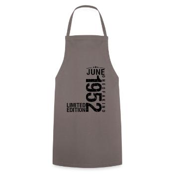 Anniversaire Juin 1952 Juin né en Juin - Tablier de cuisine - gris - Devant - AI Model Male 185 dark (185cm)