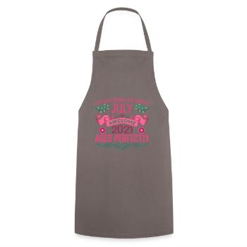 July 2021 Female Birthday July 2021 - Cooking Apron - grey - Front - AI Model Male 185 dark (185cm)
