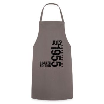 Birthday July 1955 July born in July 19 - Cooking Apron - grey - Front - AI Model Male 185 dark (185cm)