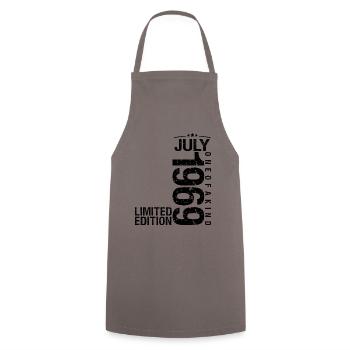Birthday 1969 July 1969 July 1969 - Cooking Apron - grey - Front - AI Model Male 185 dark (185cm)