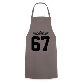 67 Number crown - Cooking Apron - grey - Front - AI Model Male 185 dark (185cm)