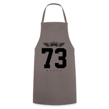 73 Number crown - Cooking Apron - grey - Front - AI Model Male 185 dark (185cm)