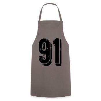 91 number jersey - Cooking Apron - grey - Front - AI Model Male 185 dark (185cm)