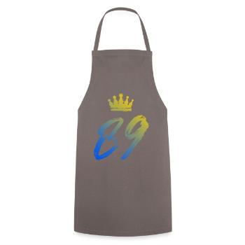 89 Number crown - Cooking Apron - grey - Front - AI Model Male 185 dark (185cm)