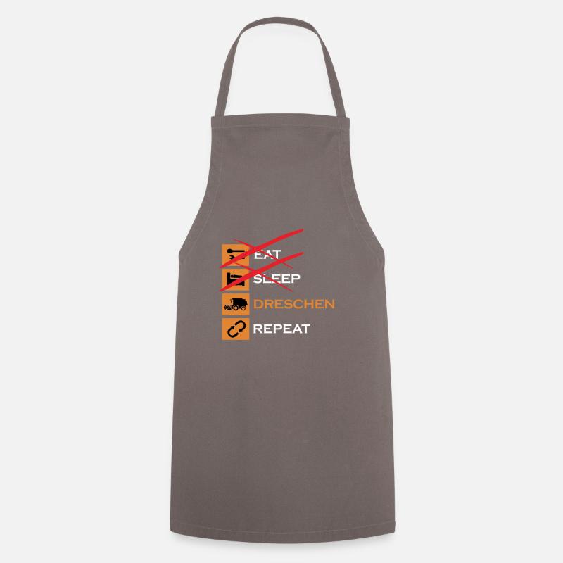 Eat sleep threshing repeat gift idea - Cooking Apron - grey