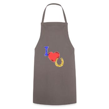 Idée cadeau chevaux - Tablier de cuisine - gris - Devant - AI Model Male 185 dark (185cm)