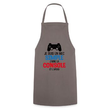 console et apéro - Tablier de cuisine - gris - Devant - AI Model Male 185 dark (185cm)